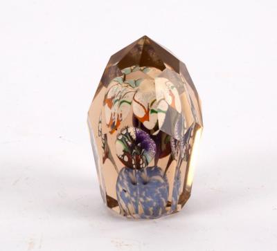 A Venetian glass faceted paperweight,