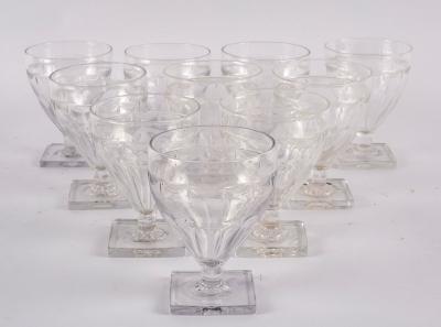 Ten cut glass rummers with fluted 2de671