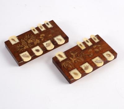 A pair of Japanese rosewood bezique