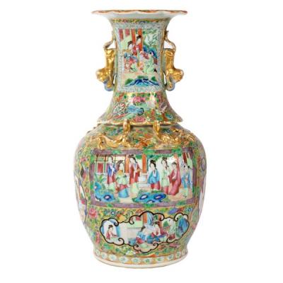 A Canton famille rose vase (converted