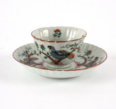 A fine Chinese tea bowl and saucer,