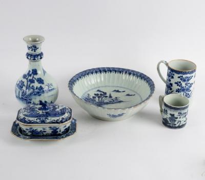 A Chinese blue and white fluted