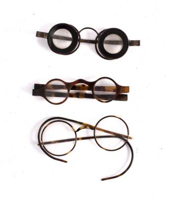 A pair of steel framed spectacles