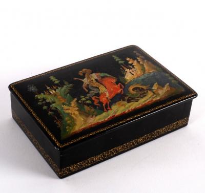 A Russian palekh box decorated