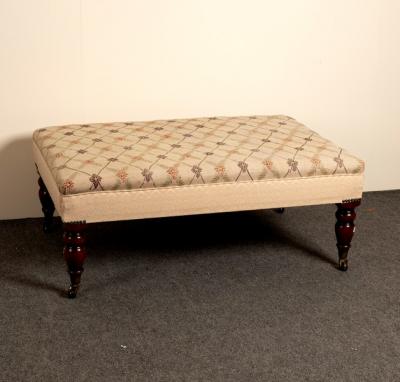 A low upholstered stool on turned 2de72d