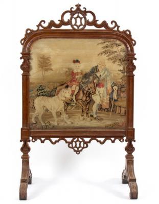 A Victorian walnut framed fire 2de73c