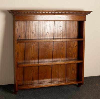 An oak hanging book shelf, 85.5cm