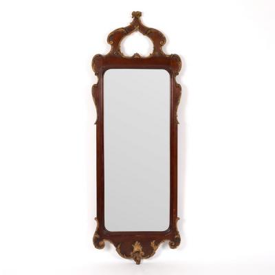 A mahogany wall mirror of 18th