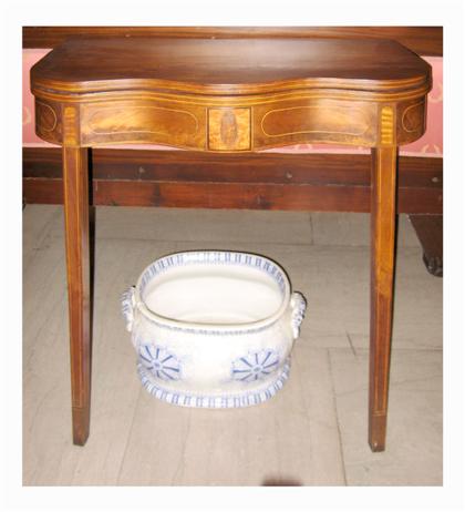 Federal inlaid mahogany card table 4973e