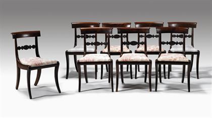 Eight Classical mahogany side chairs