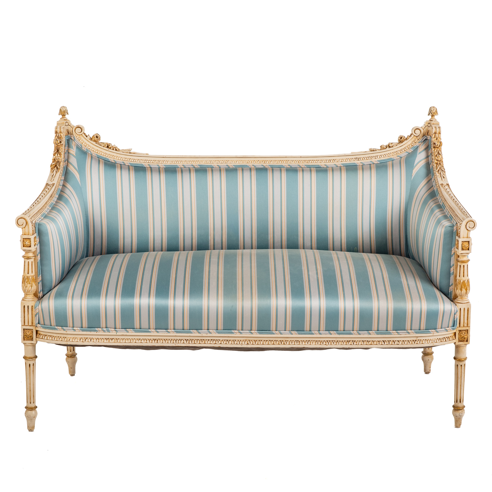 LOUIS XV STYLE PAINTED WOOD SETTEE 2de8cb