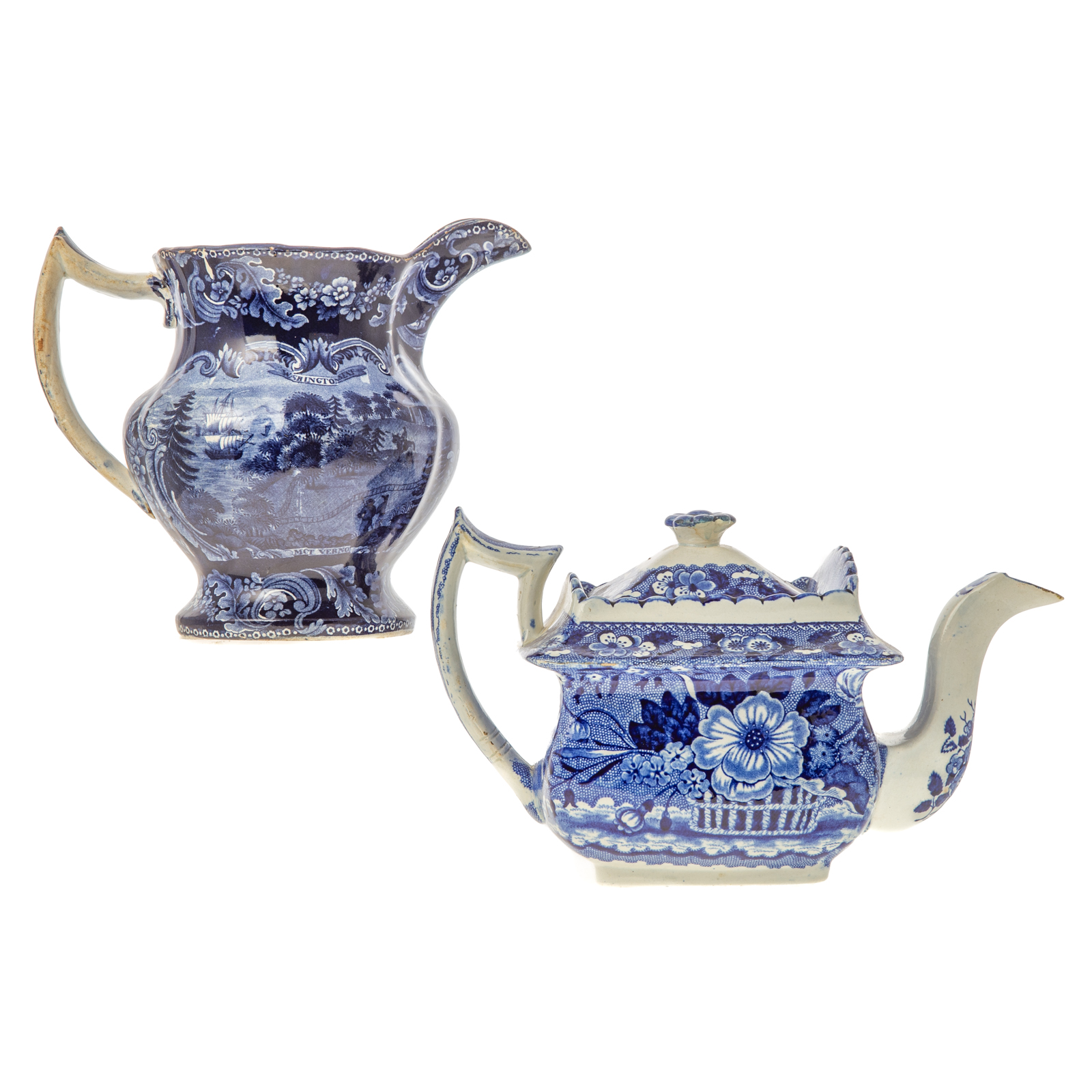 TWO STAFFORDSHIRE BLUE TRANSFER 2de987