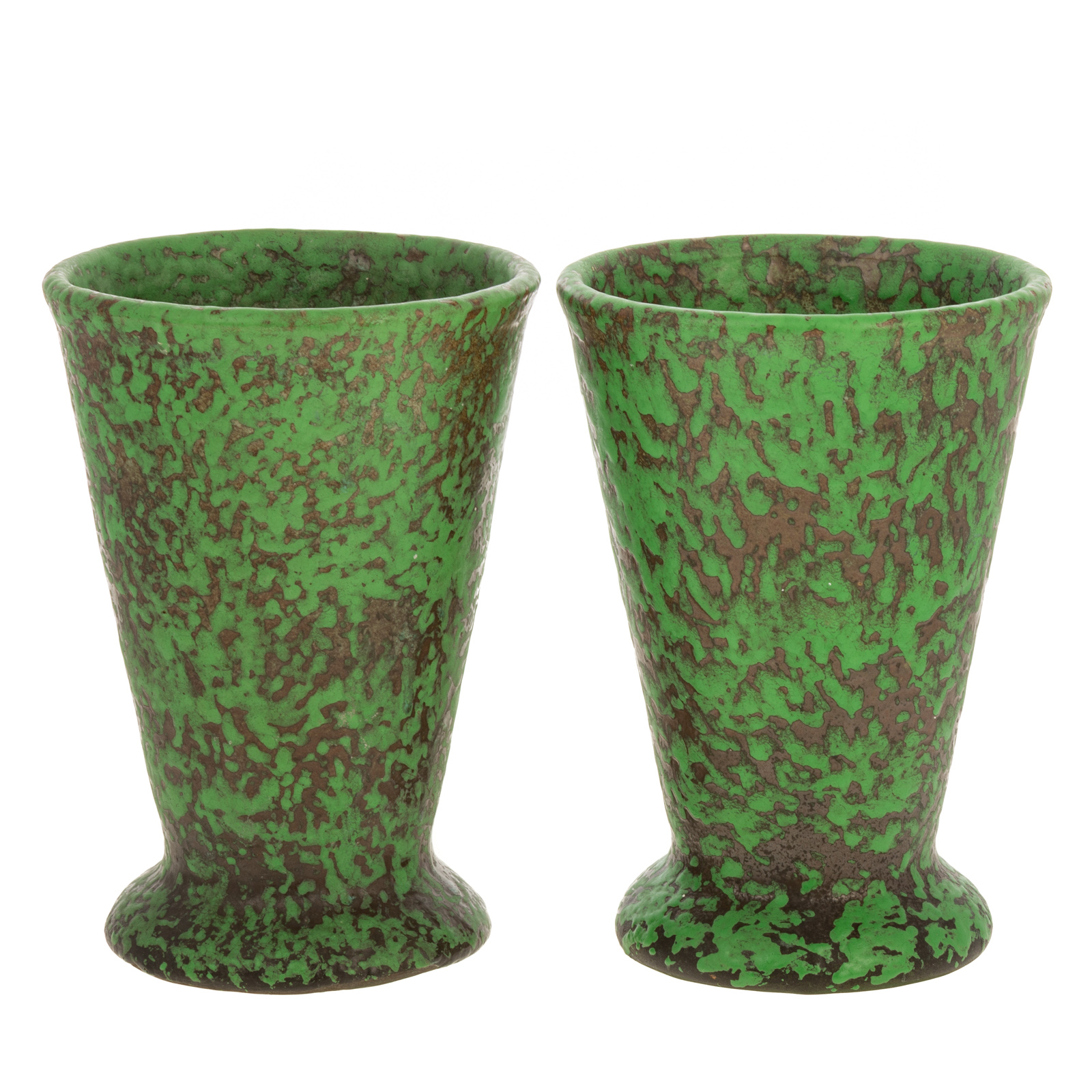 A PAIR OF WELLER COPPERTONE BEAKER