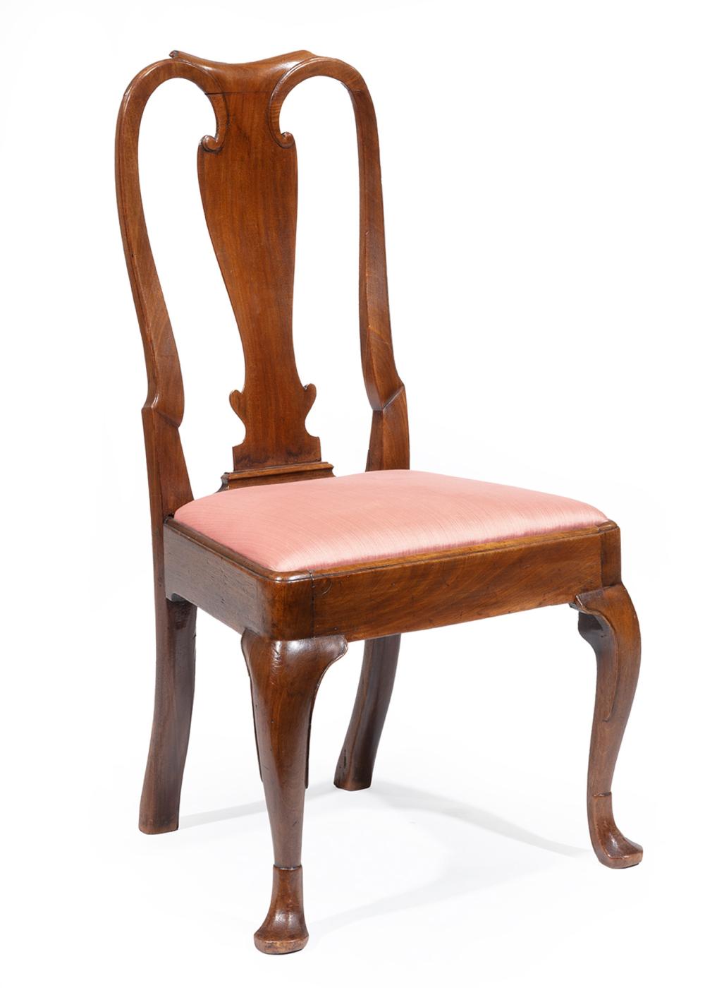 QUEEN ANNE MAHOGANY SIDE CHAIRQueen 2dea5f