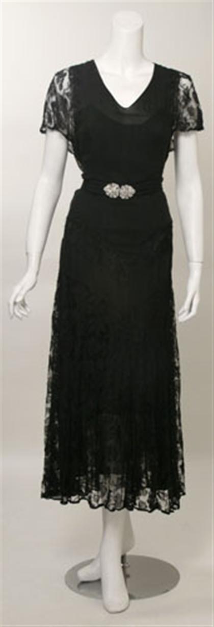 Black silk and lace dress 1920s 49770