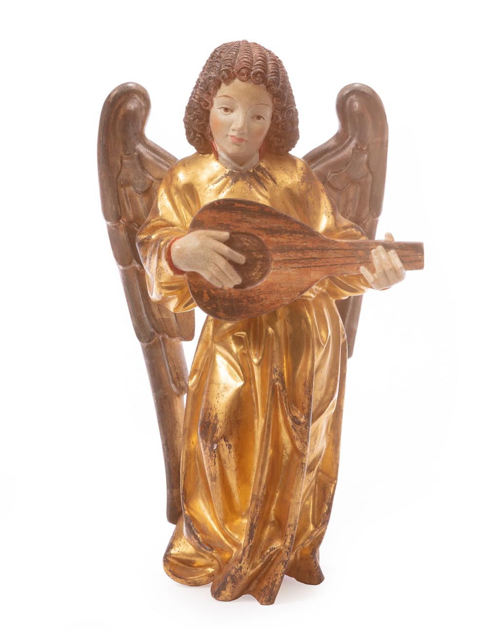 CONTINENTAL CARVED AND GILT ANGELContinental