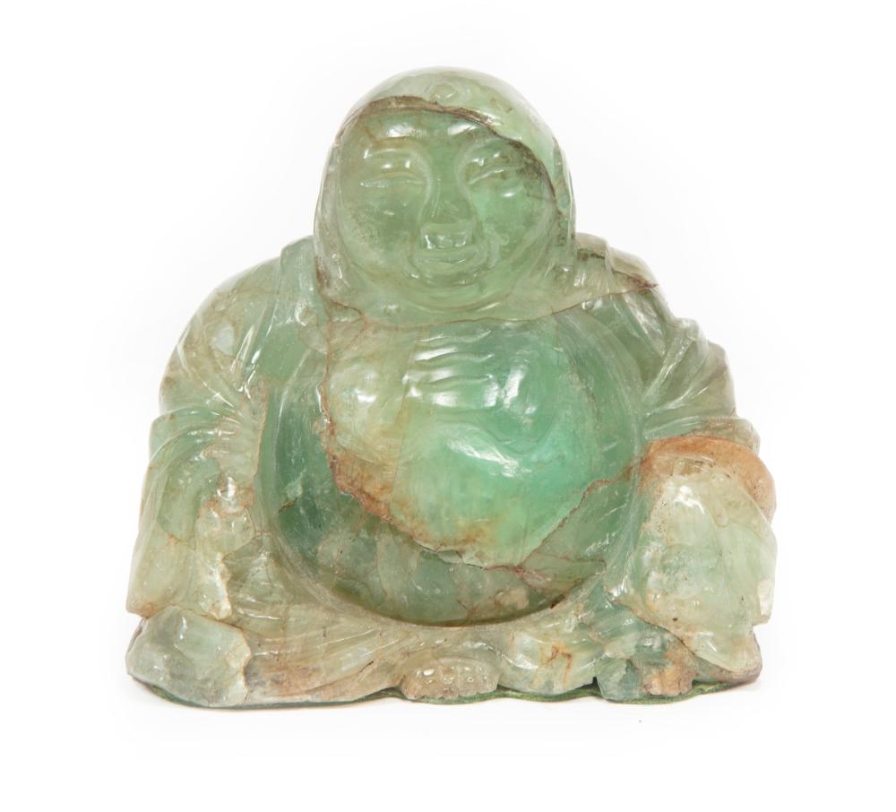 CHINESE FLUORITE FIGURE OF BUDAIChinese 2ded28