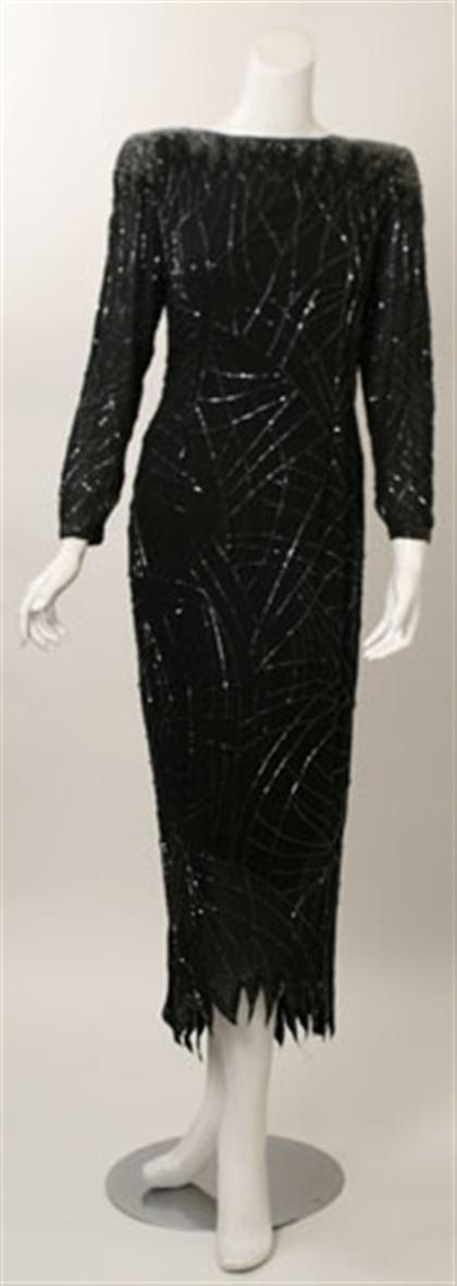 Black Fabrice silk beaded evening gown