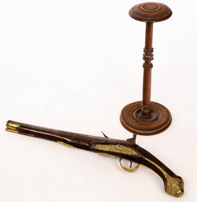A brass mounted flintlock pistol