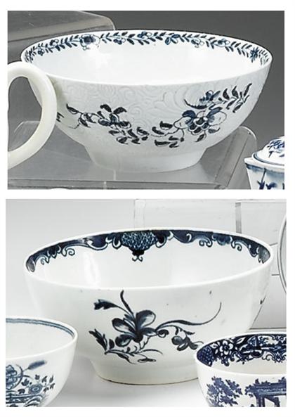 Two Worcester or Worcester-type porcelain