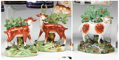 Three Staffordshire figures   