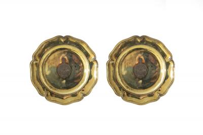 A pair of Victorian silver gilt