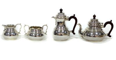 A silver tea and coffee service,