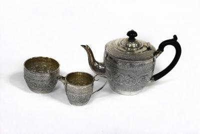 A Victorian three piece silver 2dc84d