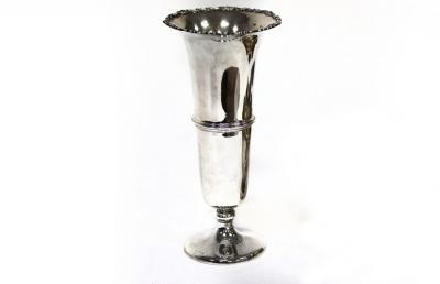 A large silver trumpet shaped vase  2dc850