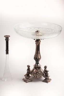 A silver plated table centre piece with