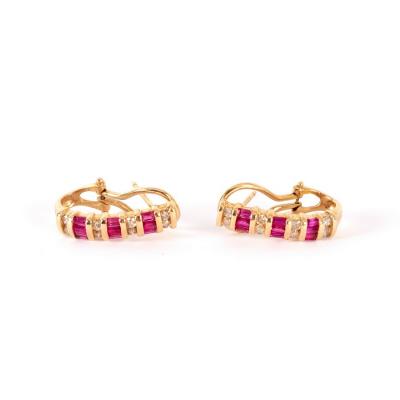 A pair of ruby and diamond half 2dc8d1