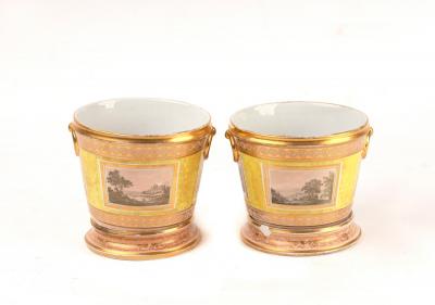 A pair of English porcelain cache
