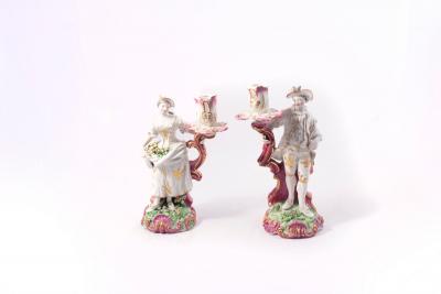 A pair of Derby figural candlesticks  2dc904