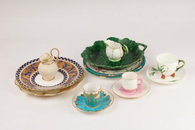 A group of English ceramics decorated