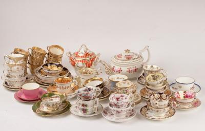 A collection of English porcelain teawares,