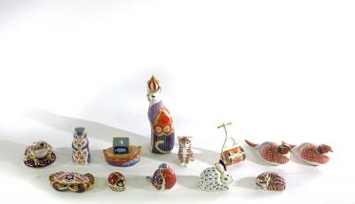 A group of Royal Crown Derby paperweights