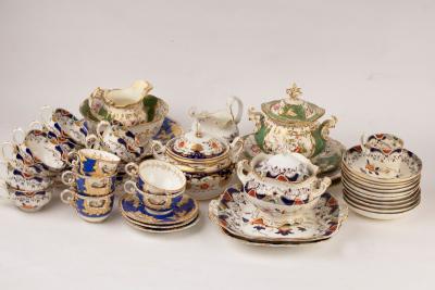 A Victorian part tea set, decorated