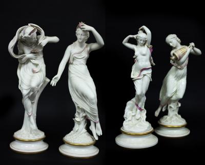 Two Royal Worcester parian figures,