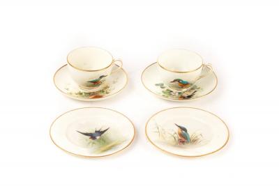 Two Royal Worcester ornithological trios,