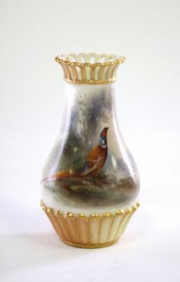 A Royal Worcester vase decorated