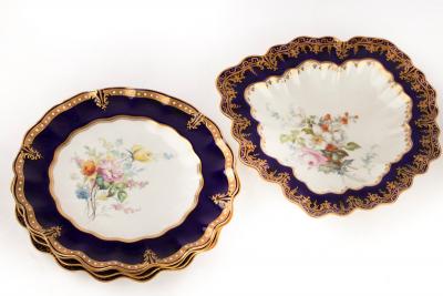 A matched Royal Crown Derby botanical