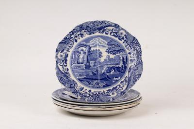 Six English blue and white plates  2dc93b