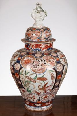 A Japanese Imari jar and cover,