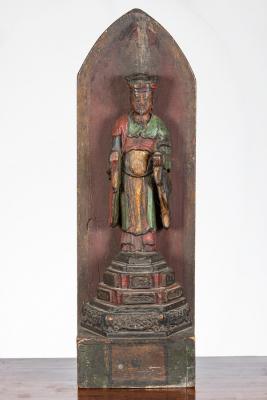 A Chinese carved and painted figure