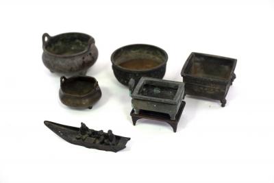 Five Chinese censers, Qing and