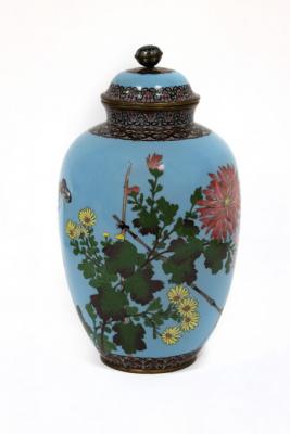 A Japanese cloisonn? jar and cover,