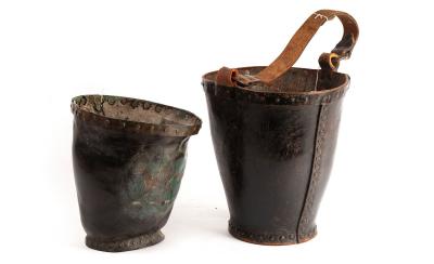 Two 18th/19th Century leather fire buckets,