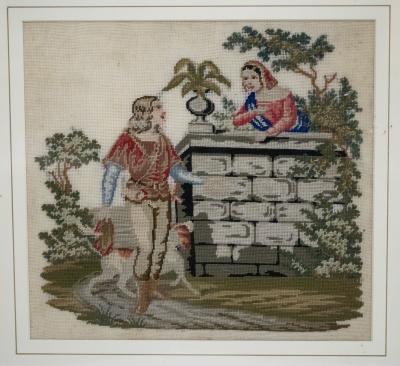 A Victorian needlework picture