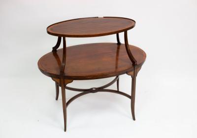 A mahogany and crossbanded oval