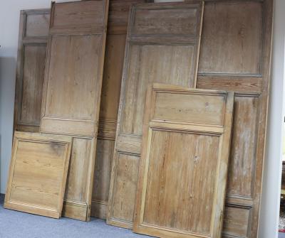 A quantity of pine panelling, the
